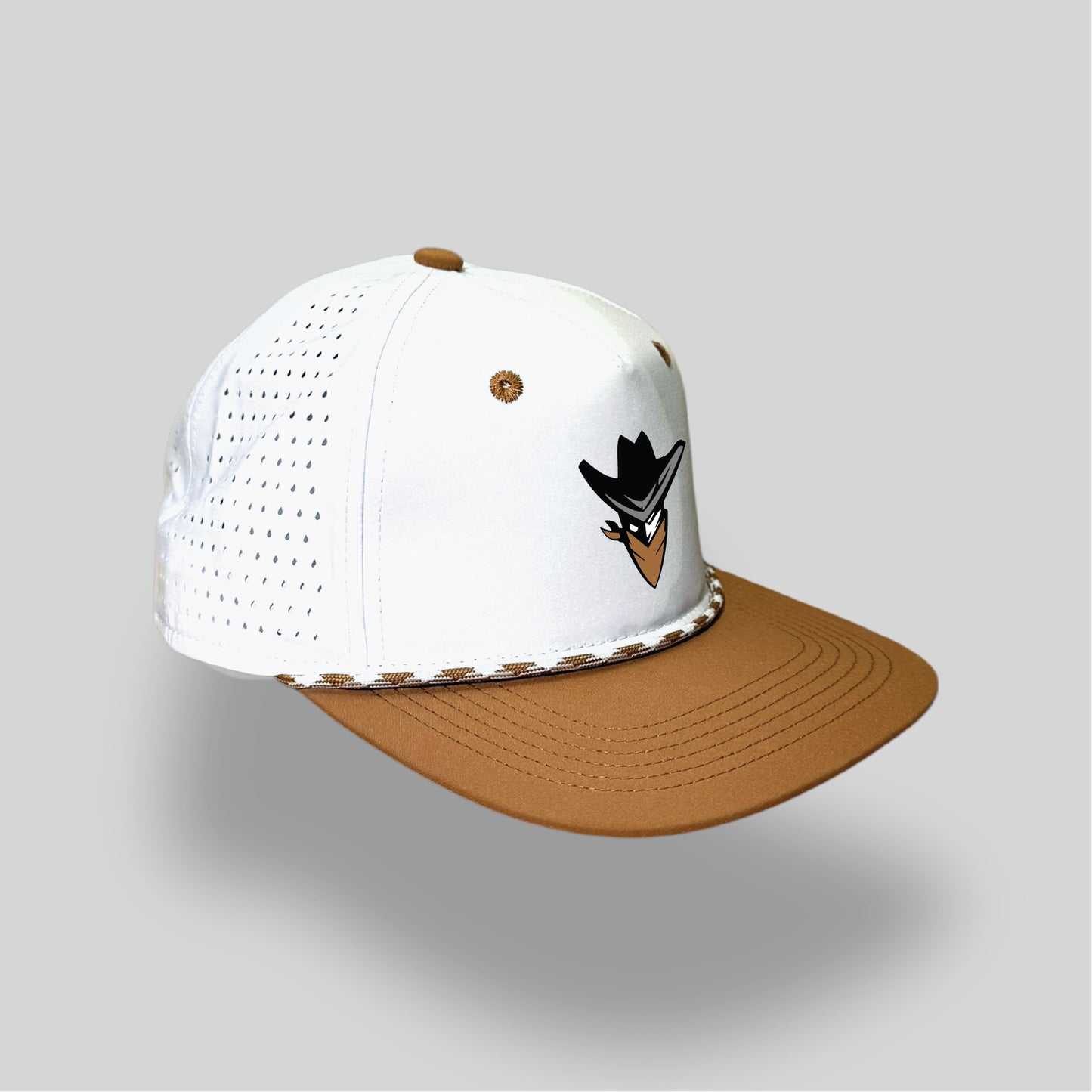 Vaqueros Perf White/Texas Orange Rope Hat