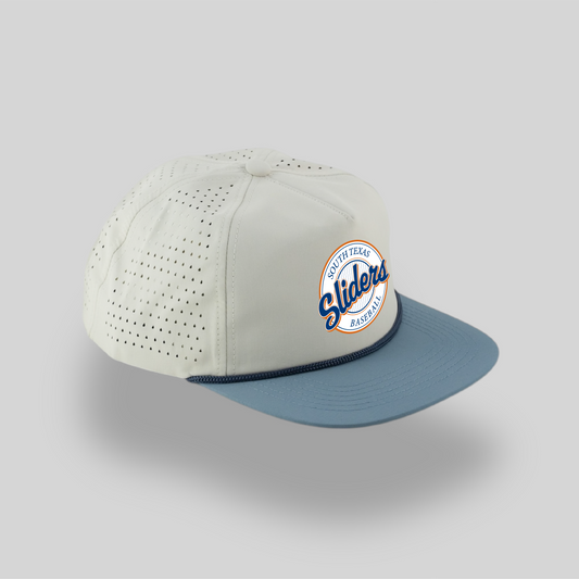 Sliders Perf Bone/Steel Blue Rope Hat